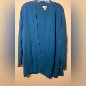 Pre-Loved Croft & Barrow Dark Teal Knit Cardigan Size 2x